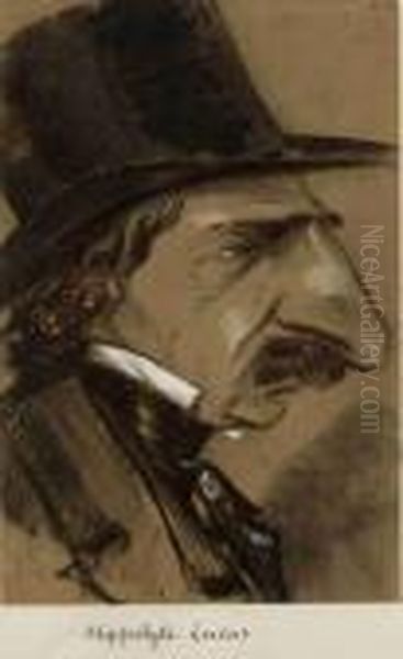 Hippolyte Julien Joseph Lucas (1807-1878), Pantheon Nadar 37 Oil Painting by Gaspard Felix Tournachon Nadar