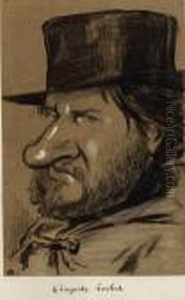 Auguste Luchet (1806-1872), Pantheon Nadar 19 Oil Painting by Gaspard Felix Tournachon Nadar