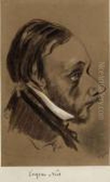 Eugene Nus (1816-1894) Oil Painting by Gaspard Felix Tournachon Nadar