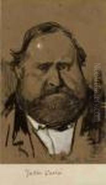 Justin Ouvrie (1806-1879) Oil Painting by Gaspard Felix Tournachon Nadar