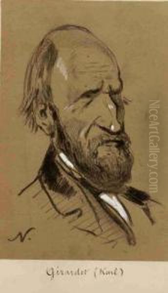 Karl Girardet (1813-1871) Oil Painting by Gaspard Felix Tournachon Nadar