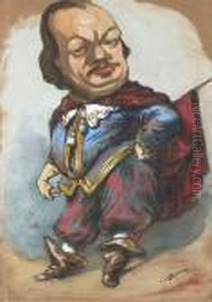 Une Caricature D'un Homme En Mousquetaire Avec Une Epee Oil Painting by Gaspard Felix Tournachon Nadar