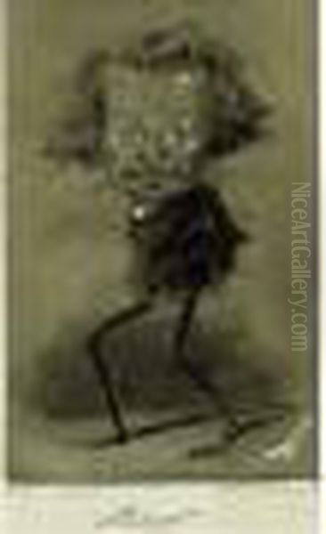 Au Fusain Et A L'estompe, Rehausse De Gouache, Signe De L'initiale En Bas A Droite Oil Painting by Gaspard Felix Tournachon Nadar