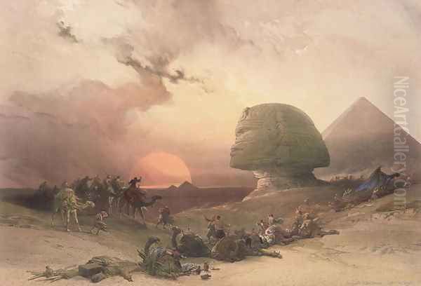 The Sphinx at Giza Oil Painting by David Roberts