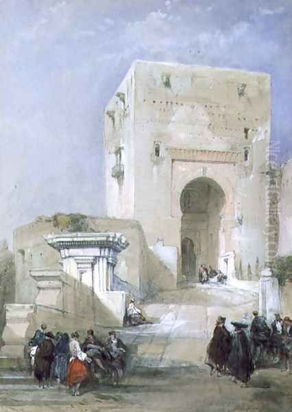 The Gate of Justice, Entrance to the Alhambra, 1833 Oil Painting by David Roberts