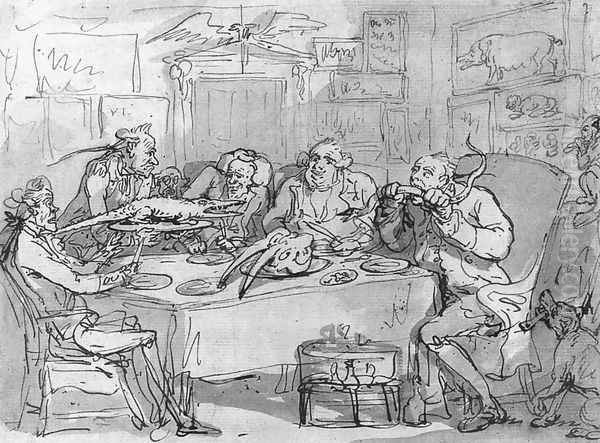 The Fish Dinner 1788 Oil Painting by Thomas Rowlandson