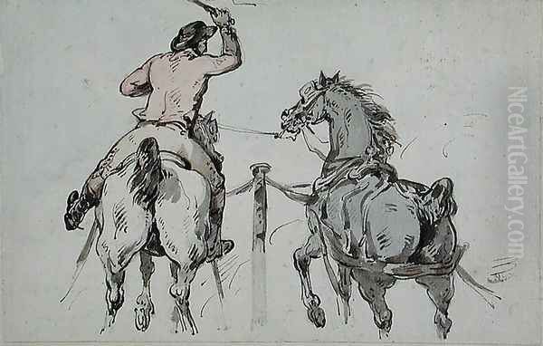 An English Postilion, c.1785 Oil Painting by Thomas Rowlandson