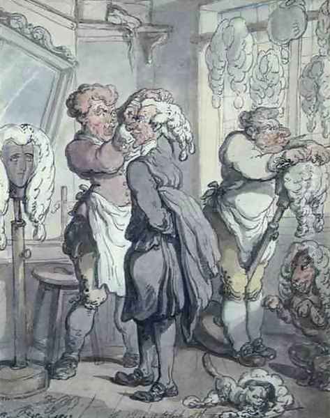 The Thickest Block of the Three Oil Painting by Thomas Rowlandson