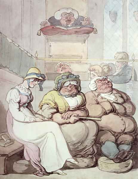 A Sleepy Congregation Oil Painting by Thomas Rowlandson