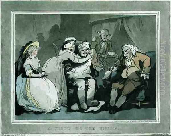 A Visit to the Uncle, aquatinted by Francis Jukes 1747-1812, pub. by E. Jackson, 1786 Oil Painting by Thomas Rowlandson