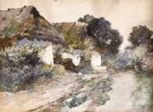 Falusi Utca Oil Painting by Antal Neogrady