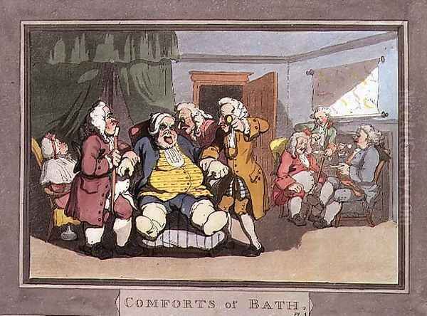 The Doctors, plate 1 from Comforts of Bath, 1798 Oil Painting by Thomas Rowlandson