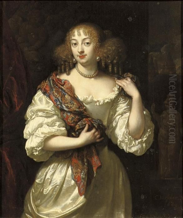 Portrait Of A Lady Oil Painting by Caspar Netscher