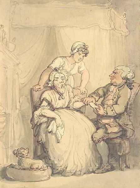 The doctor's visit Oil Painting by Thomas Rowlandson