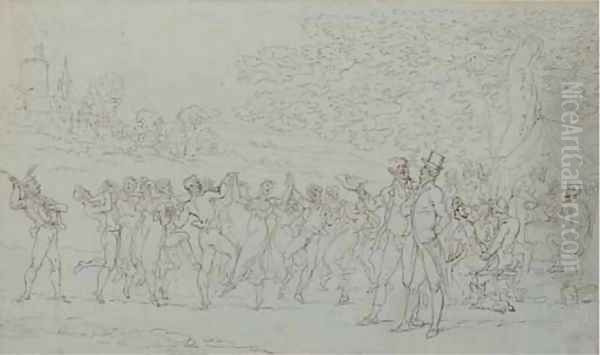 An illustration to Sentimental Travels to the South of France Oil Painting by Thomas Rowlandson