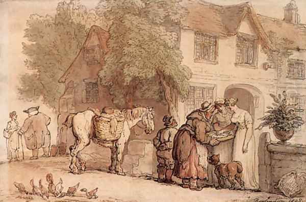 The fishseller Oil Painting by Thomas Rowlandson