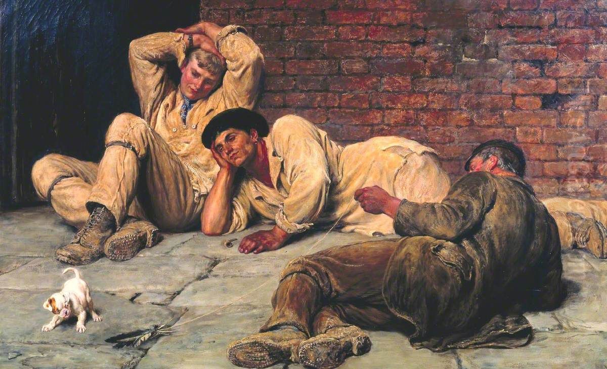 Giants at Play Oil Painting by Briton Riviere