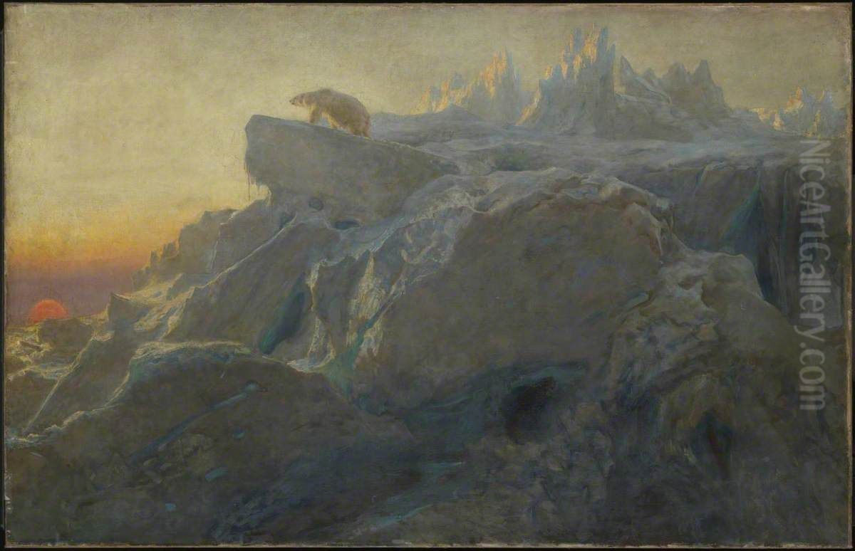 Beyond Man's Footsteps Oil Painting by Briton Riviere