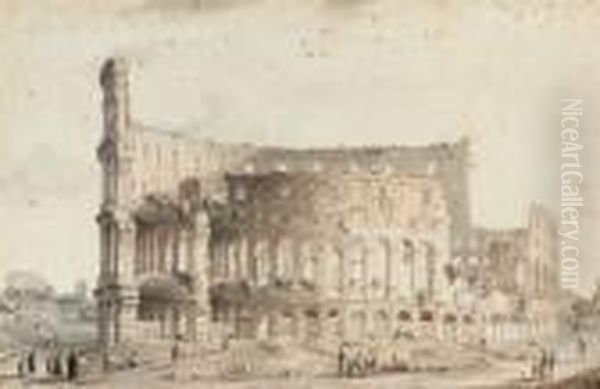 Vue Du Colisee
 Aquarelle Oil Painting by Victor-Jean Nicolle