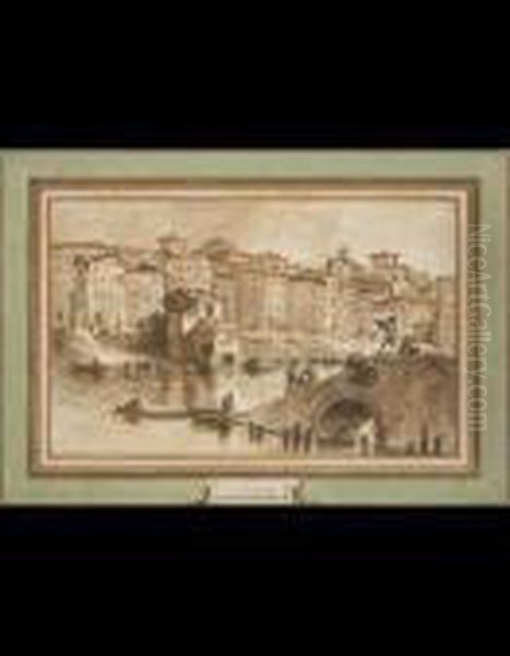 Veduta Del Tevere
 Inchiostro Su Carta, Cm 21x21
 Stima ? 600 - 800 Oil Painting by Victor-Jean Nicolle