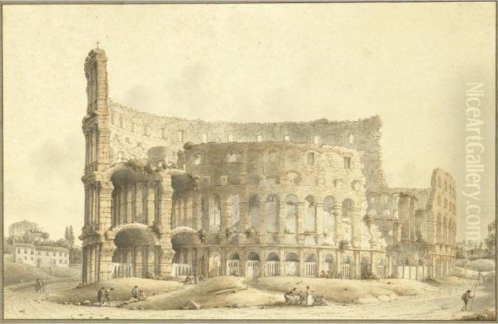 Veduta Del Colosseo Oil Painting by Victor-Jean Nicolle