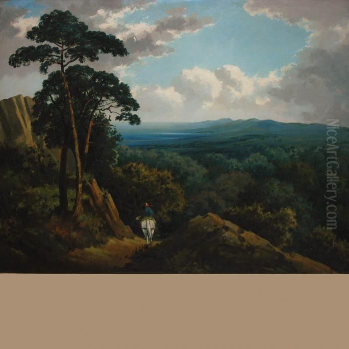 Riding Into A River Valley Oil Painting by Edmund John Niemann