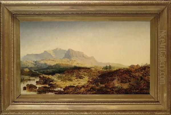 Paesaggio Montano Con Figure Oil Painting by Edmund John Niemann