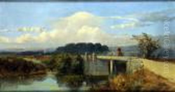 The Rustic Bridge Oil Painting by Edmund John Niemann
