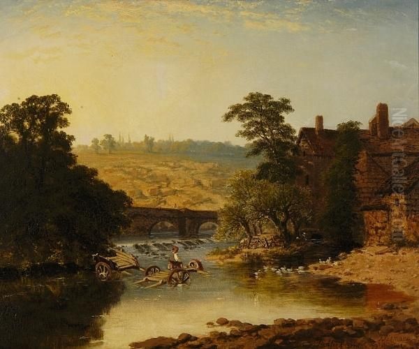 Ludford Bridge, Salop Oil Painting by Edmund John Niemann