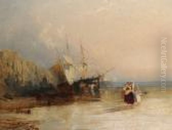 Unloading The Cargo Oil Painting by Edmund John Niemann