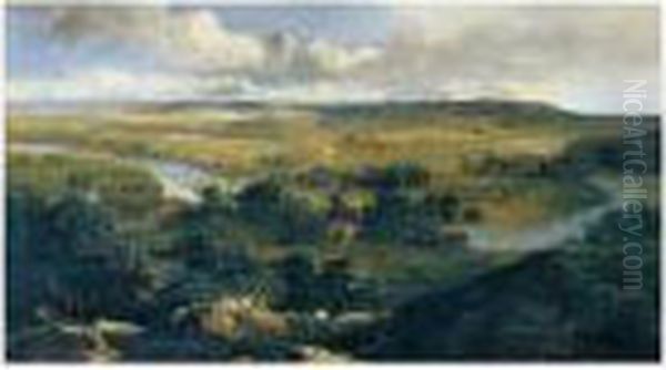 View Over Streatley And Goring Oil Painting by Edmund John Niemann
