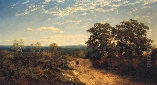 On Pauls Cray Common, Chislehurst, Kent Oil Painting by Edmund John Niemann