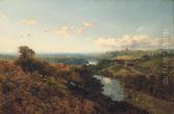 On The Medway, Sussex Oil Painting by Edmund John Niemann