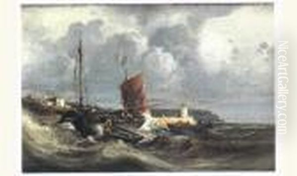 Le Coup De Vent Oil Painting by Jules Achille-Noel