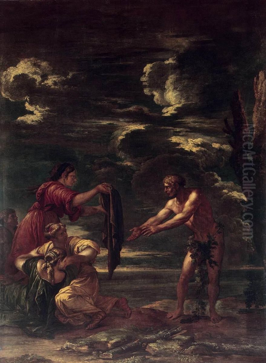 Odysseus and Nausicaa Oil Painting by Salvator Rosa