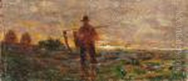 Contadino Oil Painting by Plinio Nomellini