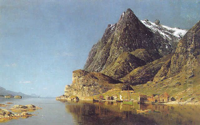 View Of A Fjord Oil Painting by Adelsteen Normann