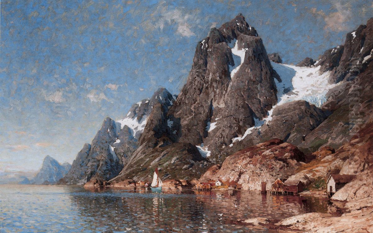 Sailing On The Fjord Oil Painting by Adelsteen Normann