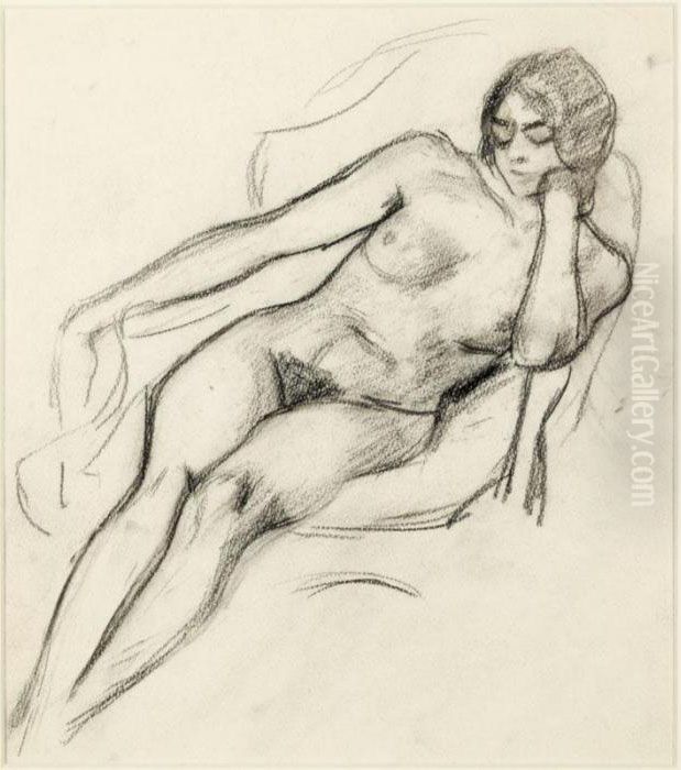 Seated Nude Oil Painting by Roderic O'Conor