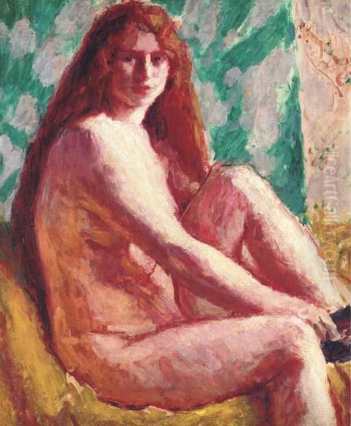 Seated Nude With Red Hair Oil Painting by Roderic O'Conor