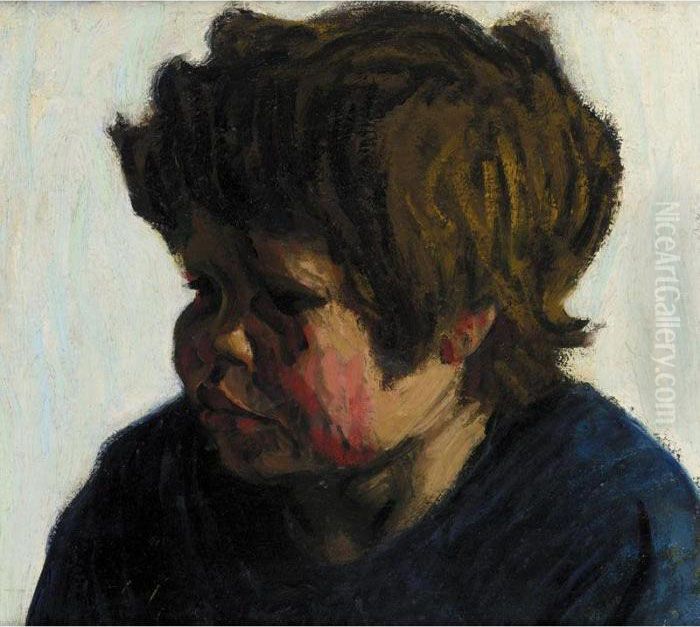 Head Of A Breton Boy Oil Painting by Roderic O'Conor