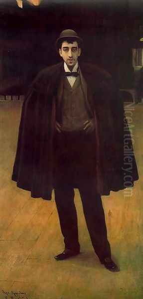 Retrato del actor Riquelme Oil Painting by Santiago Rusinol i Prats