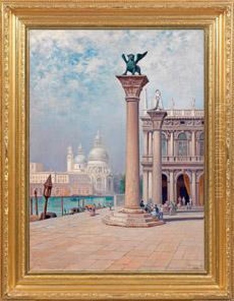 Piazzetta San Marcoin Venedig Oil Painting by Frans Wilhelm Odelmark