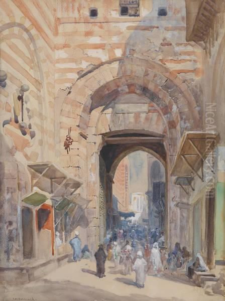 Vue Animee De L'entree Dela Ville Oil Painting by Frans Wilhelm Odelmark