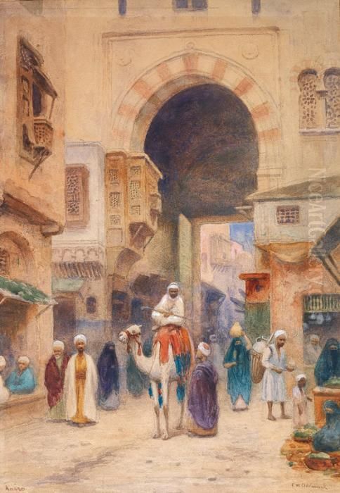 Scene De Rue Oil Painting by Frans Wilhelm Odelmark