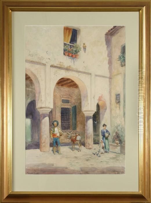 Motiv Fran Toledo Oil Painting by Frans Wilhelm Odelmark