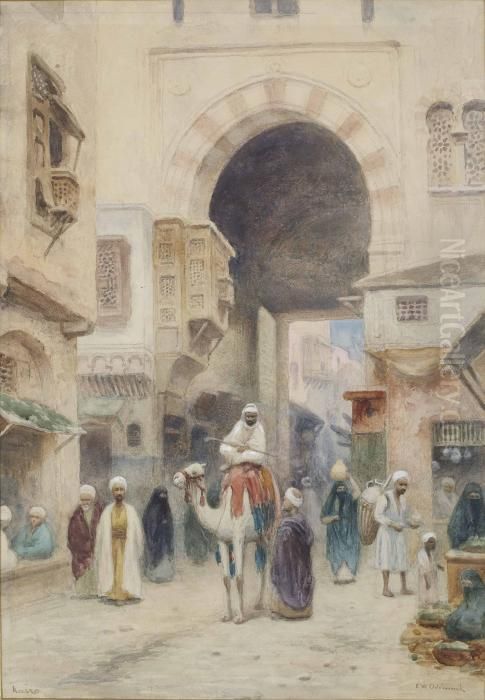 Gata I Kairo Oil Painting by Frans Wilhelm Odelmark