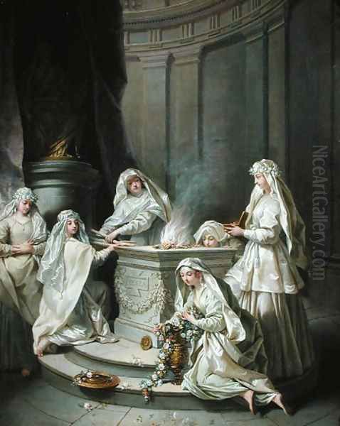 Vestal Virgins, 1727 Oil Painting by Jean Raoux