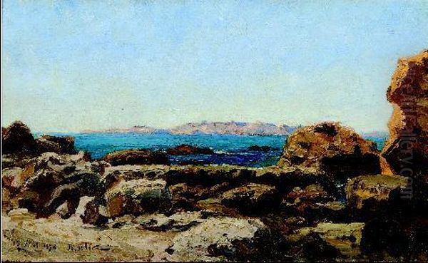 Vue Des Iles De Marseille Oil Painting by Jean-Baptiste Olive