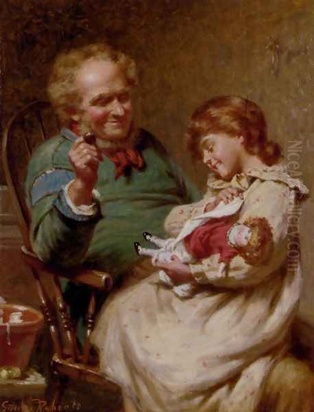 The Proud Little Mother Oil Painting by Edwin Thomas Roberts